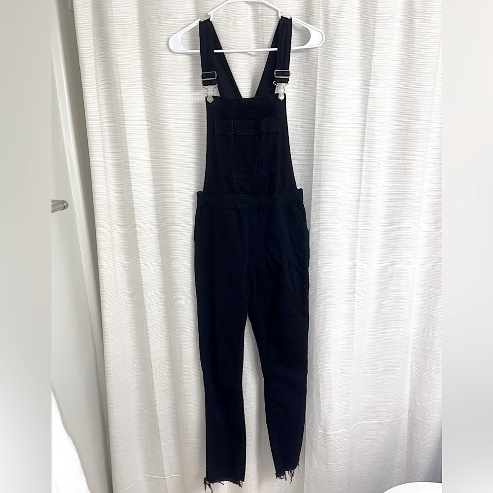 Abercrombie & Fitch Black Denim Overalls Jumpsuit